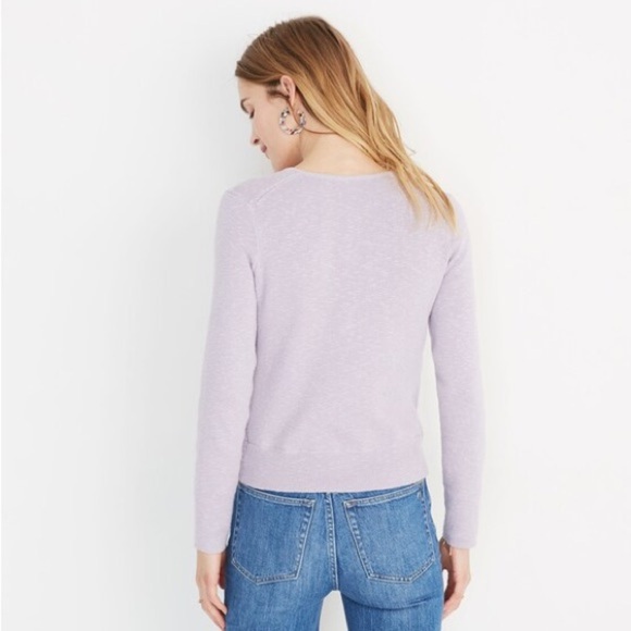 Madewell Lavender Lilac Women's Pullover Faux Wrap Sweater - Picture 6 of 6